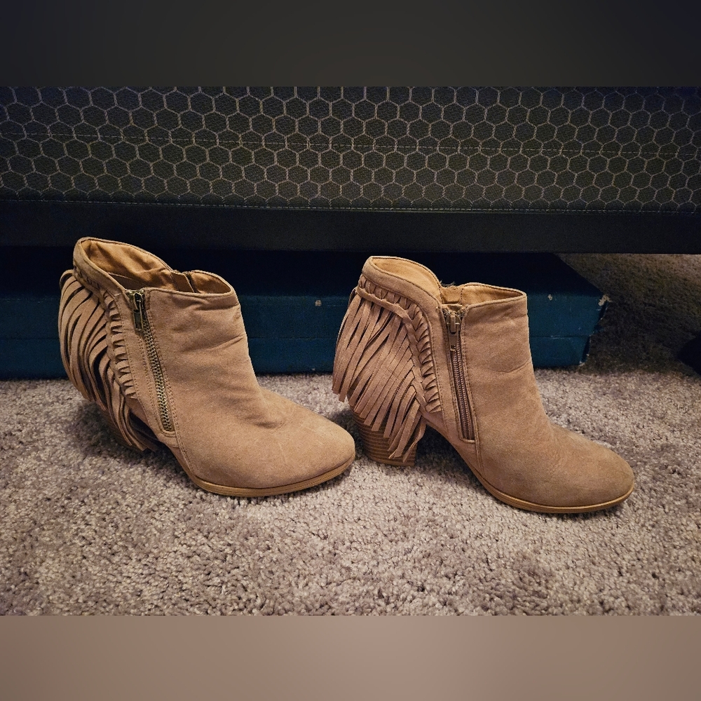 Womens Fringe Booties